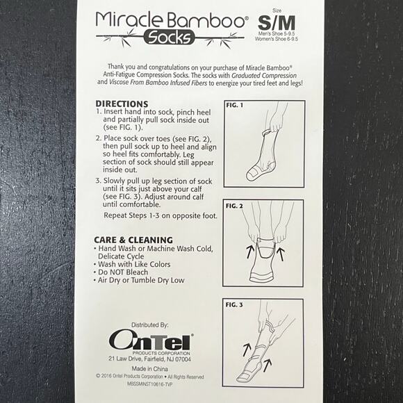 6-Pack Miracle Bamboo Socks S/M As Seen On TV Anti-Fatigue Compression OnTel LOT - Picture 3 of 6